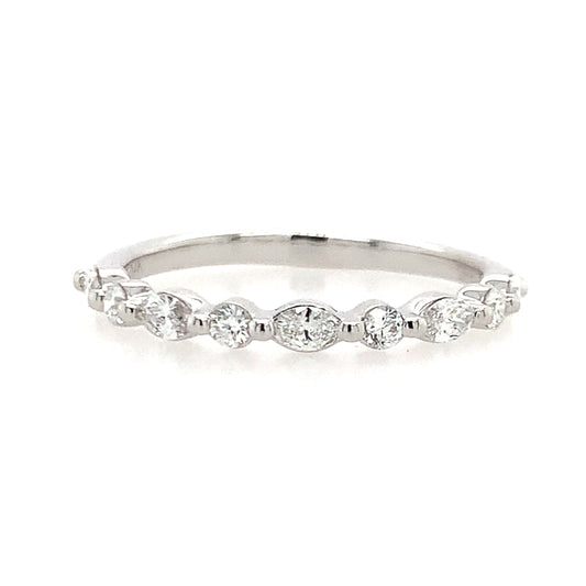 14K White Gold Diamond Band