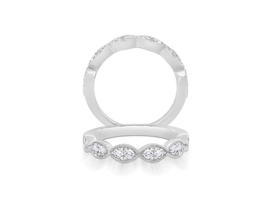 14K White Gold Diamond Band