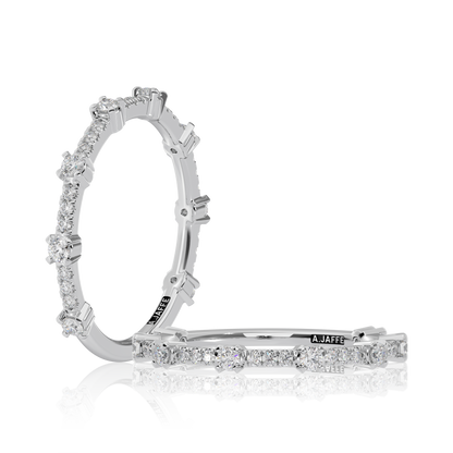 A Jaffe 14K White Gold Diamond Wedding Band