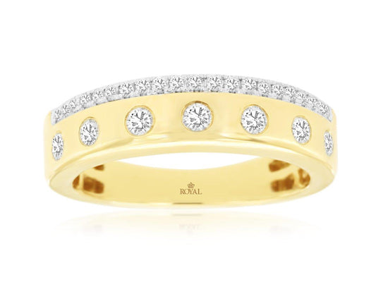 14K Yellow Gold Diamond Fashion Band