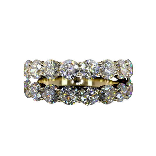 14K Yellow Gold Round Lab Grown Diamond Half Eternity Band