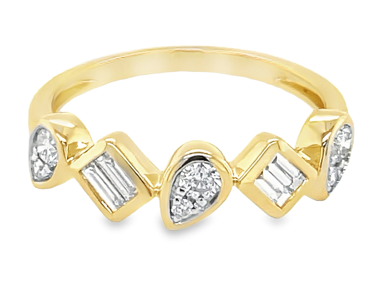 Dilamani 14K Gold & Diamond Pivoting Shape Ring