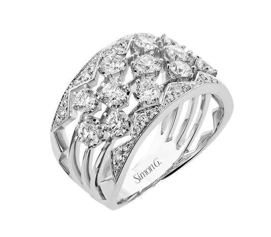 Simon G. 18Kw Diamond Multi-Row Fashion Ring 43Rds-1.45Cts
