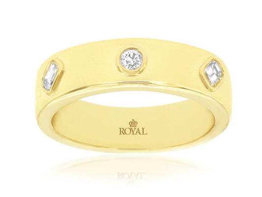 14K Yellow Gold Diamond Bezel Ring