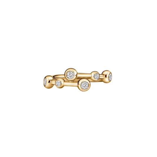 Hearts On Fire 18K Yellow Gold Dream Puffed Bezel Diamond Bypass Ring