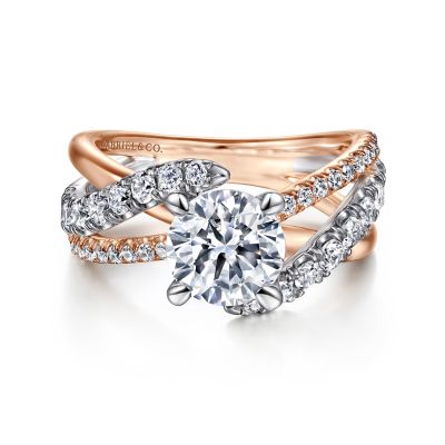 Gabriel Two Tone Free Form Diamond Semi Mount