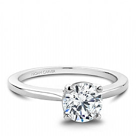Noam Carver 14k White Gold Solitaire Semi-Mount Ring