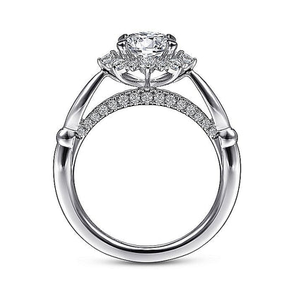 Gabriel Fancy Halo Diamond Semi Mount