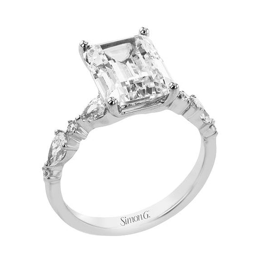 Simon G 18K White Gold Engagement Ring