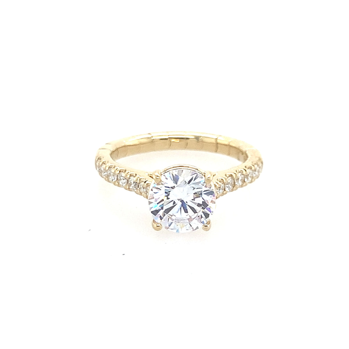 14K Yellow Gold Diamond Stretch Shank Semi-Mount