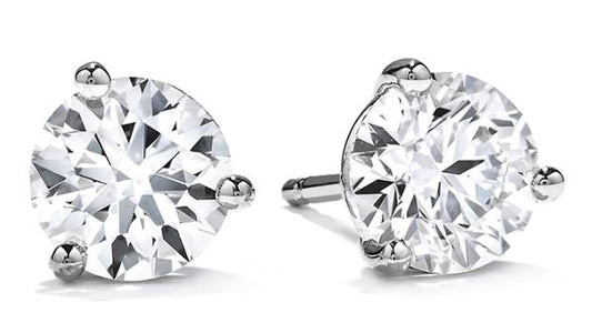 Hearts On Fire 3 Prong Studs 1.25cts