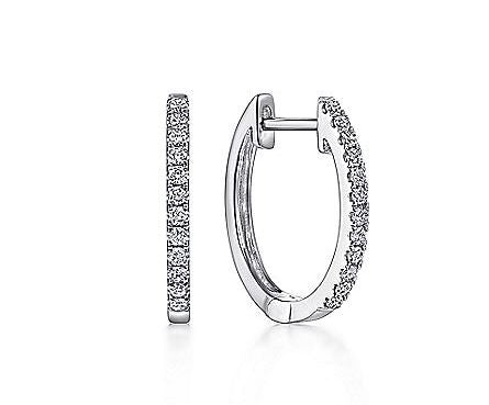 Gabriel 10mm Pave Diamond Huggie Earrings