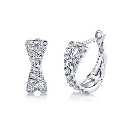 Shy 14Kw Criss Cross Diamond Huggies