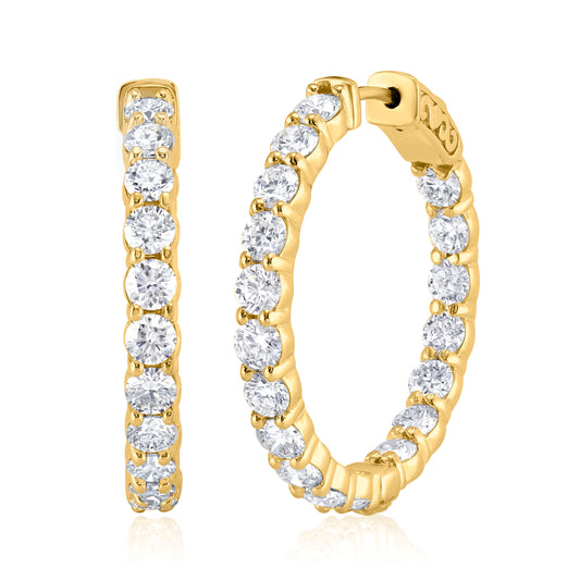 Rolland's Designs Diamond In-And-Out Hoop Earrings