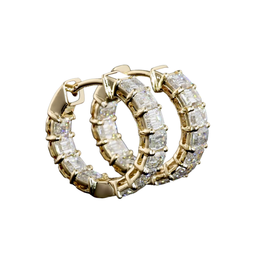 Rolland's Designs Lab Diamond Emerald Huggies -2.11cts