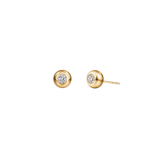 Hearts On Fire 18K Yellow Gold Dream Puffed Bezel Diamond Stud Earrings