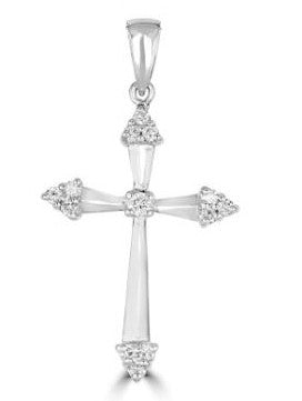 14Kw Diamond Cross Pendant