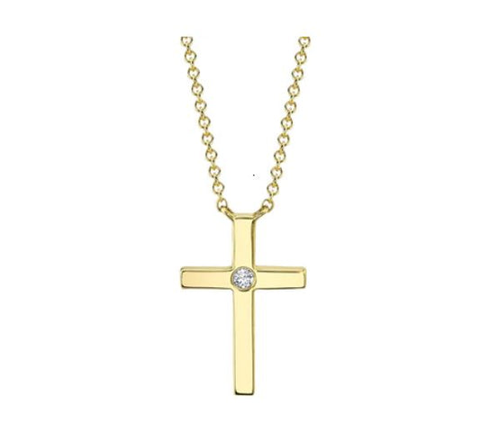 Shy 14Ky Diamond Cross Necklace Pendant