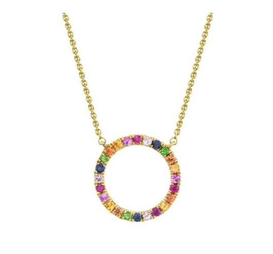 Shy Creation Multi-colored Gemstone Pendant