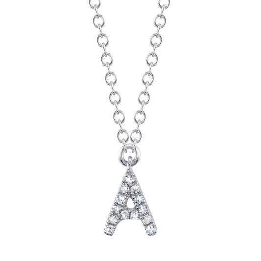 Shy Creation Diamond Initial "A" Pendant Necklace