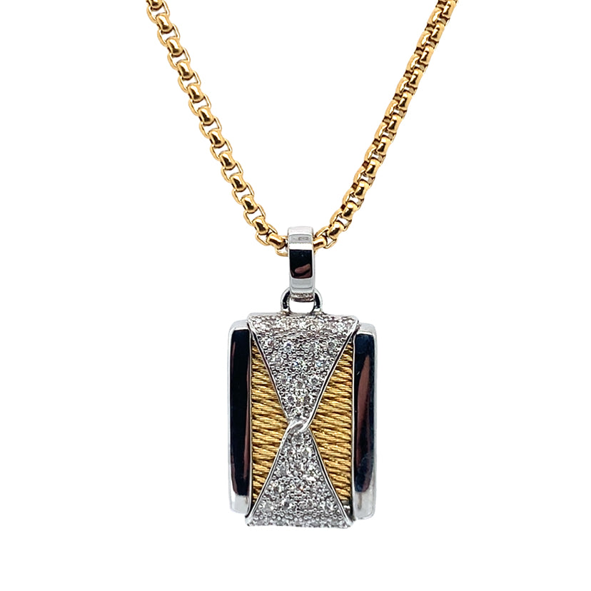 Alor 14K White Gold & Stainless Steel Diamond Necklace
