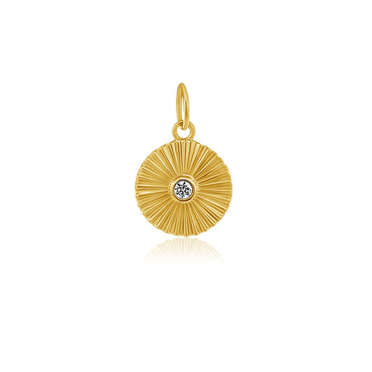 Rolland's Designs 14K Gold & Diamond Disc Pendant