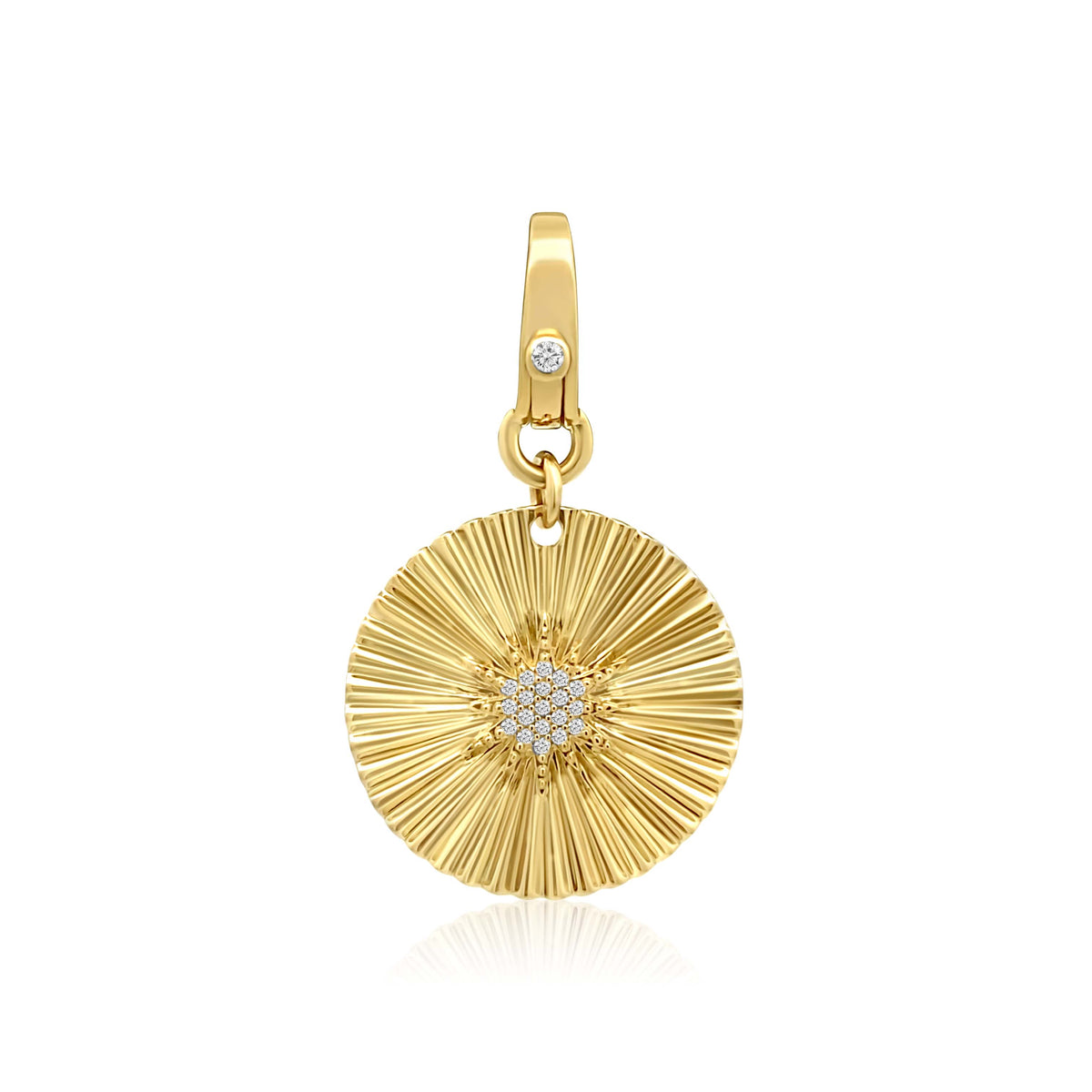 Rolland's Designs Gold Diamond Disc Pendant
