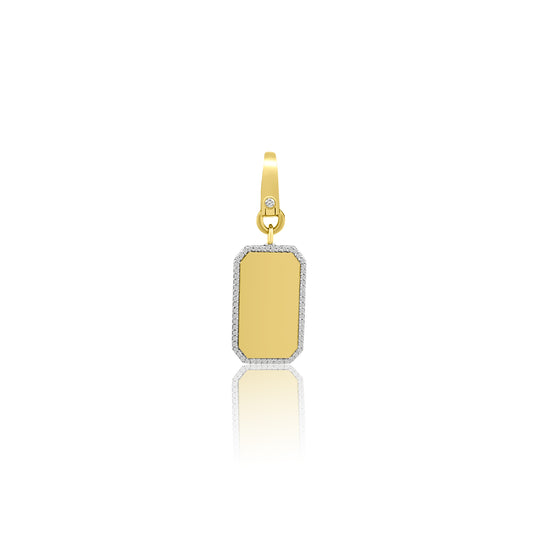 Rolland's Designs Gold & Diamond Dog Tag Pendant
