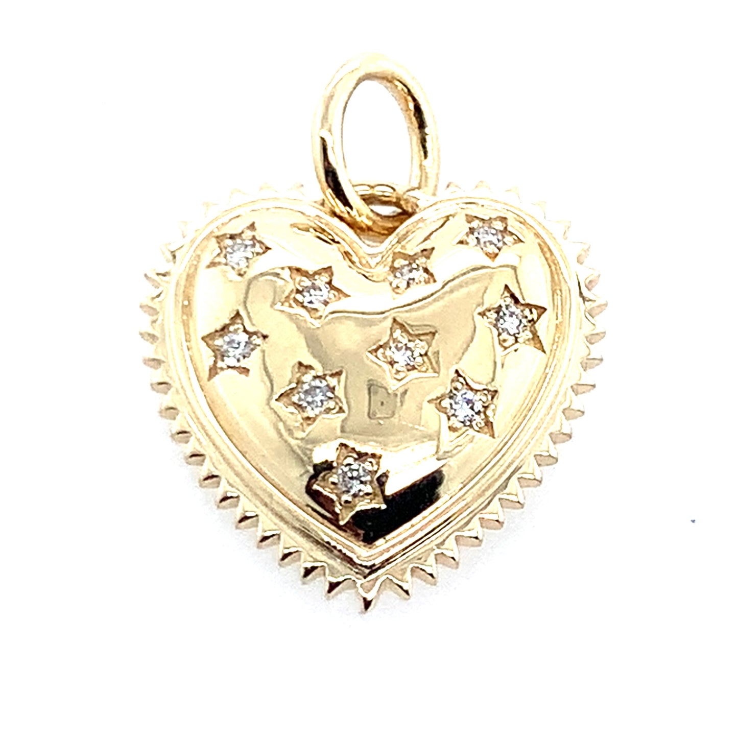 Rolland's Designs Diamond Stars In Heart Charm