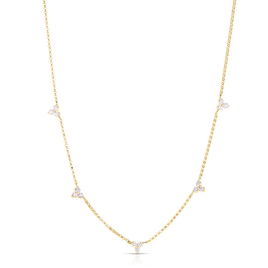 Roberto Coin Diamond Love By The Yard 5 Station Necklace