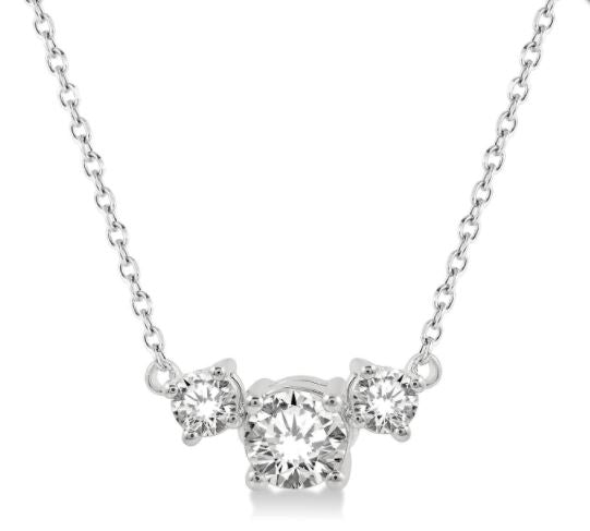 Rolland's Design 3 Stone Diamond Necklace -0.50cts