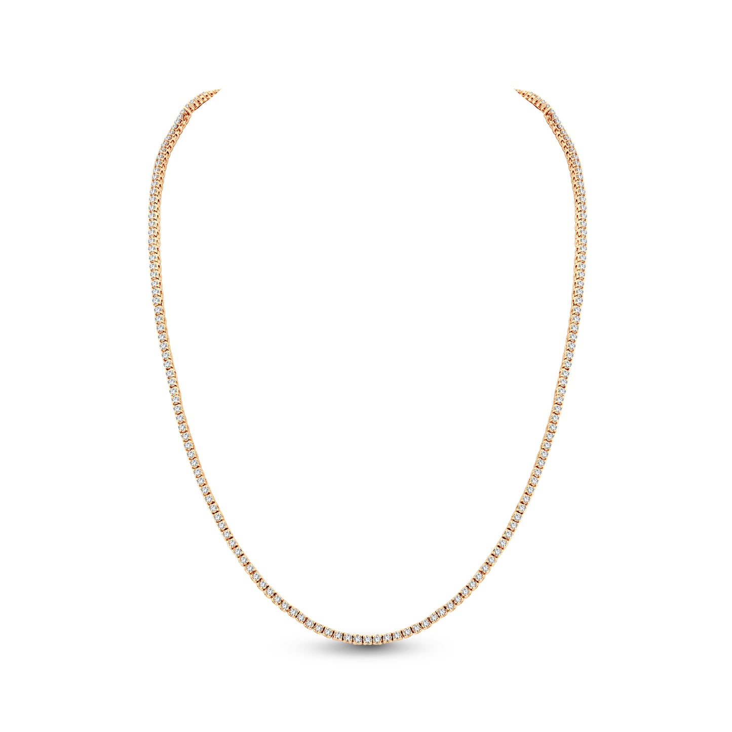Rolland's Designs 14K Yellow Gold Diamond Tennis Necklace