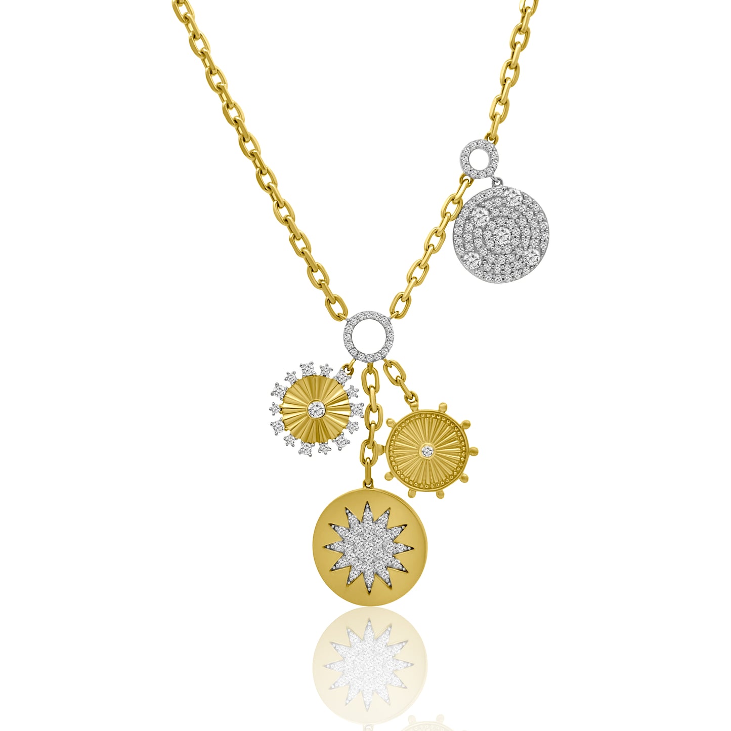 Rolland's Designs Two-Tone Diamond Charm Necklace