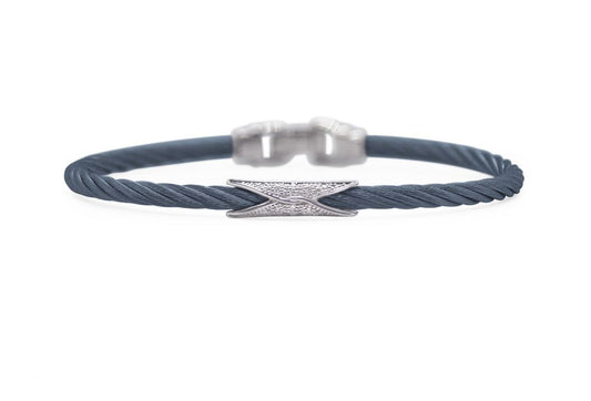 Alor Stainless Steel & 18K Blueberry Diamond Bracelet