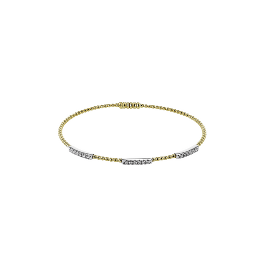Simon G 18K Yellow and White Gold Diamond Bangle Bracelet