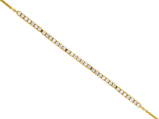 14K Yellow Gold Diamond Bar Station Bracelet
