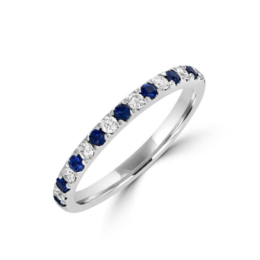 Rollands Design Blue Sapphire & Diamond Band