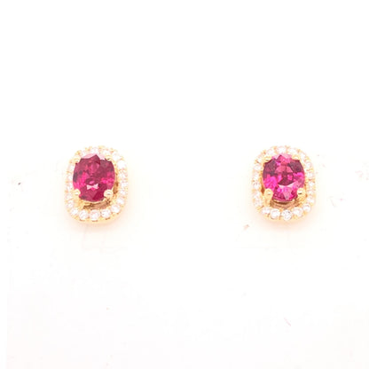 Rollands Design Ruby & Diamond Stud Earrings