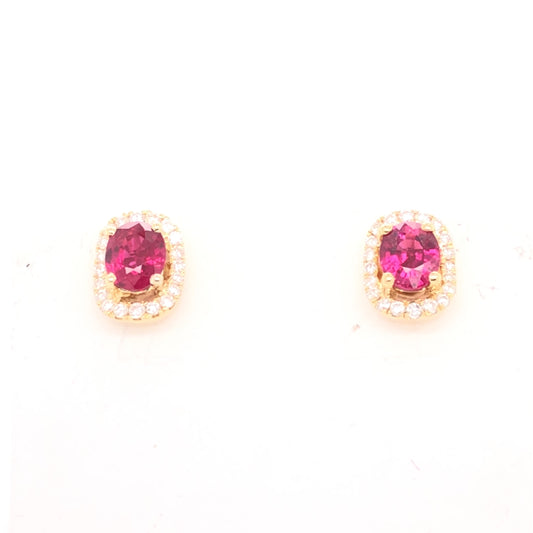 Rollands Design Ruby & Diamond Stud Earrings