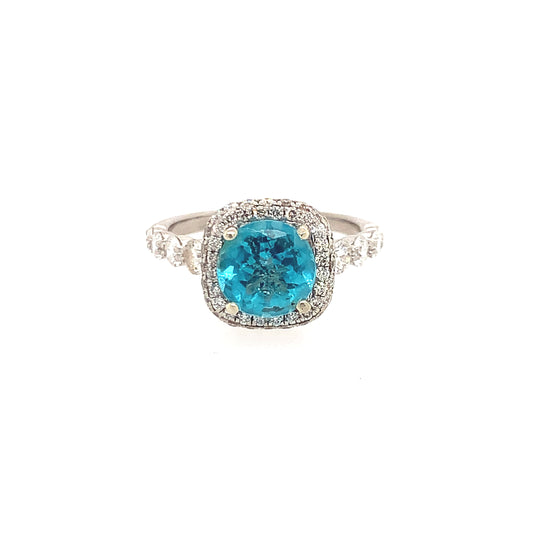 Rolland's Designs 18K White Gold & Blue Apatite Ring