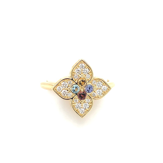 Roberto Coin 18K Yellow Gold Venetian Princess Carnival Diamond and Gemstone Ring