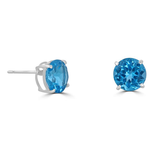 Rolland's Design Blue Topaz Stud Earrings