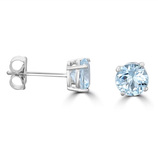 Rolland's Design Aquamarine Stud Earrings