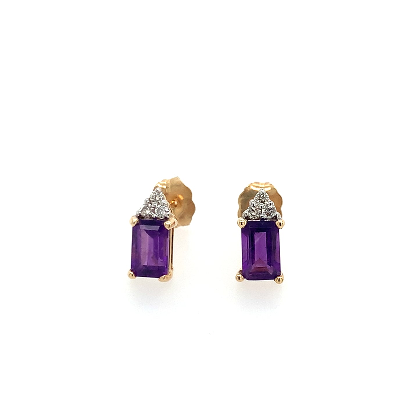 Rolland's Designs 14K White Gold Amethyst & Diamond Earrings