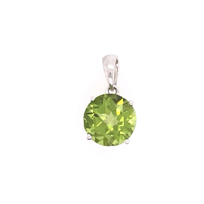 14K White Gold Peridot Pendant