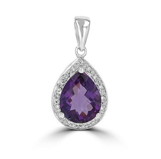 Rollands Design Amethyst & Diamond Necklace Pendant