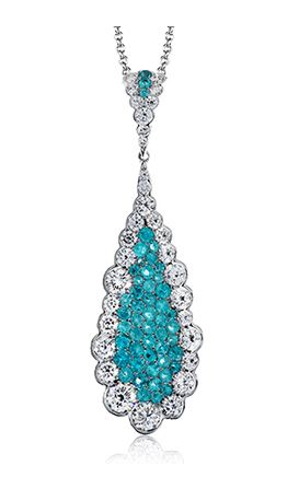 Simon G. Paraiba Tourmaline & Diamond Pendant