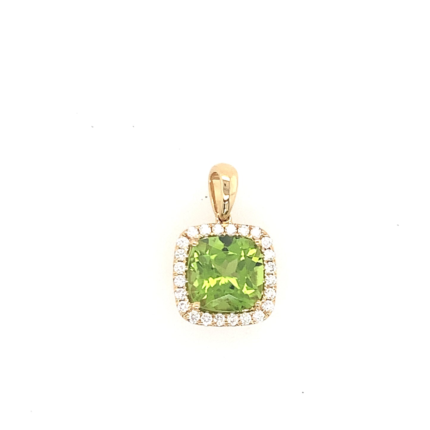 Rollands Designs 14K Yellow Gold Diamond & Peridot Pendant