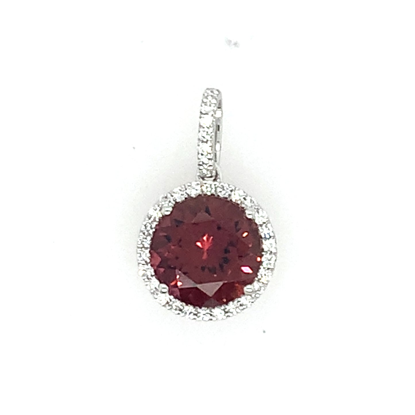 Rolland's Designs 14K White Gold Blue Topaz & Diamond Pendant