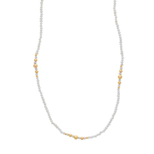 Dee Berkley Pearl & Gold Beaded Necklace